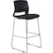 Lorell Artic Series Stack Stool Fabric Black, Foam Seat Black Back, PK2 42951 - alternate 2